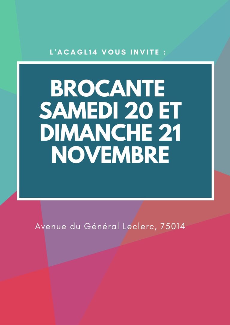 Brocante le 20 et 21 novembre
